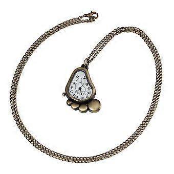 Necklace Watch Small Clock Necklace Footprint Pendant Creative Jewelry Friends Retro x 3 x 2.3cm