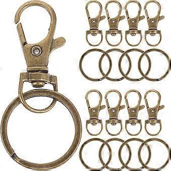 60pcs Bag Buckle Metal Key Rings DIY Keychain Accessories Zinc Alloy Keyring Buckle (Bronze)