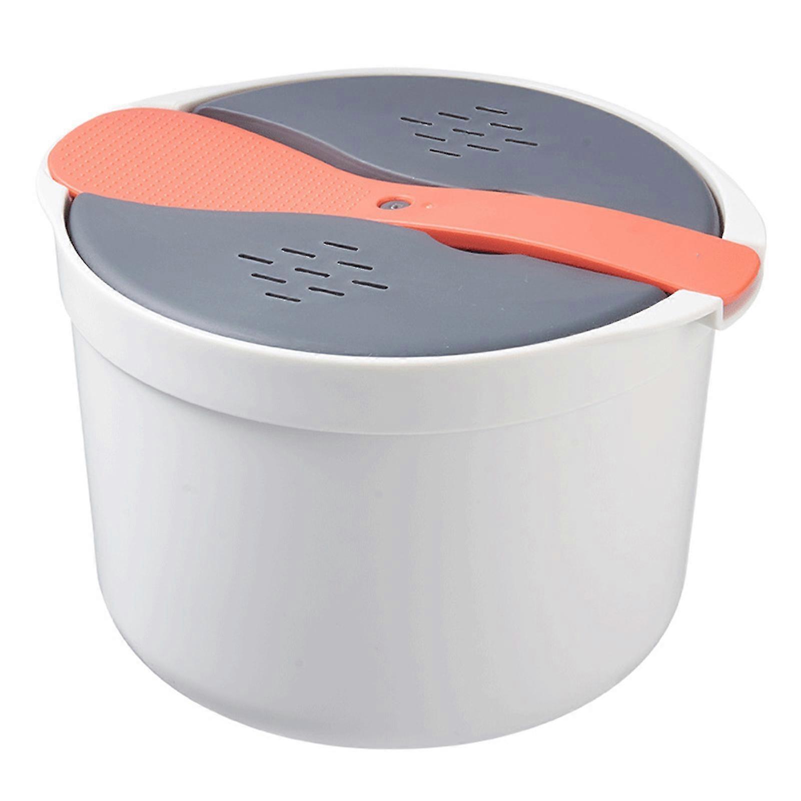 Double Layer Microwave Rices Maker with Lid Spoon Multifunctional Quick Soups Heaters for Cooking_mpn