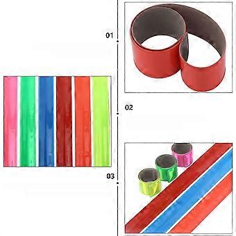 7stk reflekterende pvc armbånd flokkende side klap ring fest børn armbånd legetøj