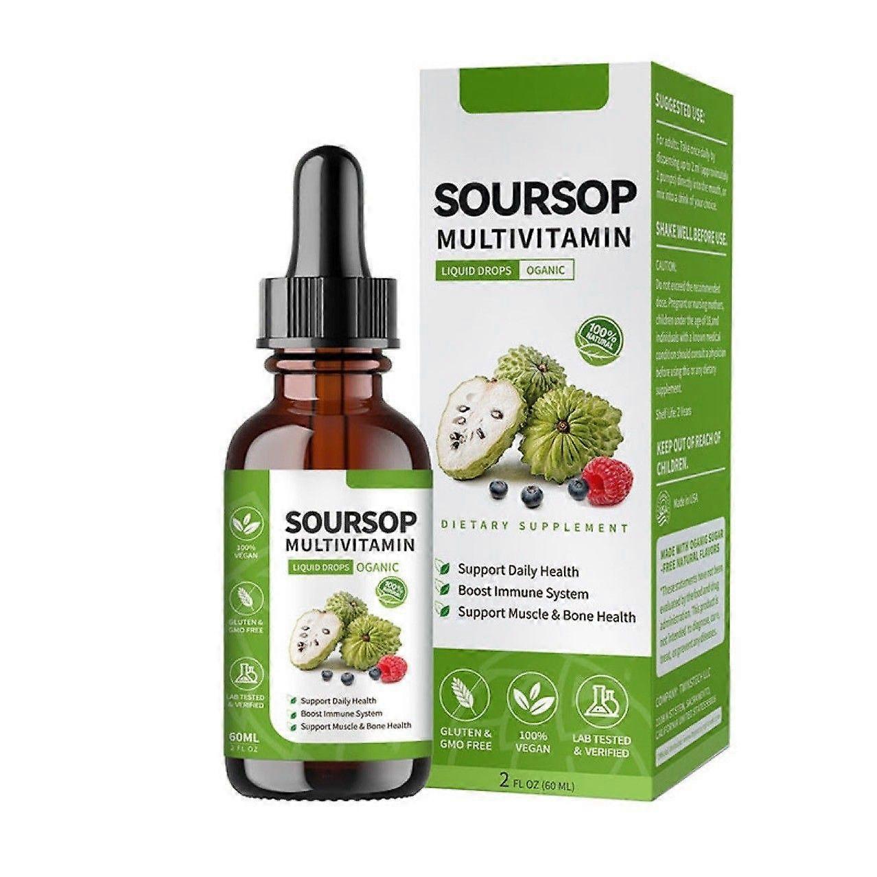 60ml Natural Soursop Graviola Drops - Convenient, Easy to Use, Long-Lasting Effect