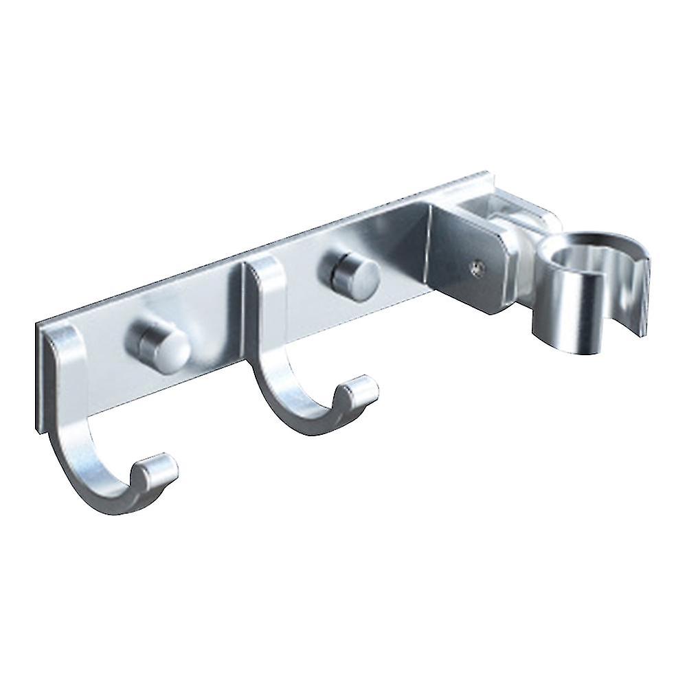 Shower Head Holder Wall Mount Bracket With 2 Hanger Hooks Handheld