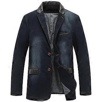 Blazer in denim da uomo, abito alla moda di piccole dimensioni da uomo, taglie forti.