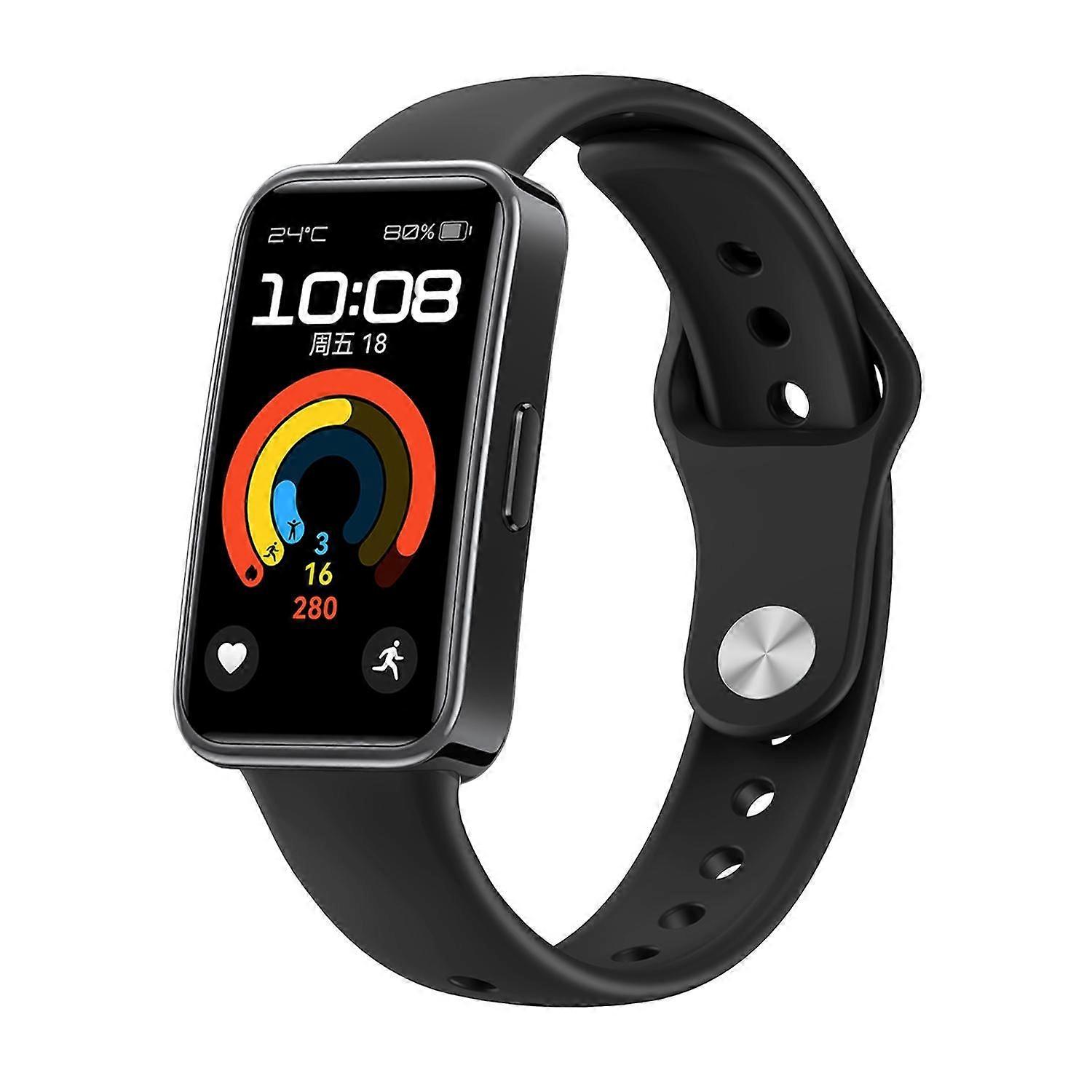 For Huawei Watch Band 10 / 10 NFC Silicone Wristband Reverse Buckle Black