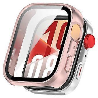 For Huawei Watch Fit 4 Plastic Watch Case + Tempered 9H Hard Glass Pink