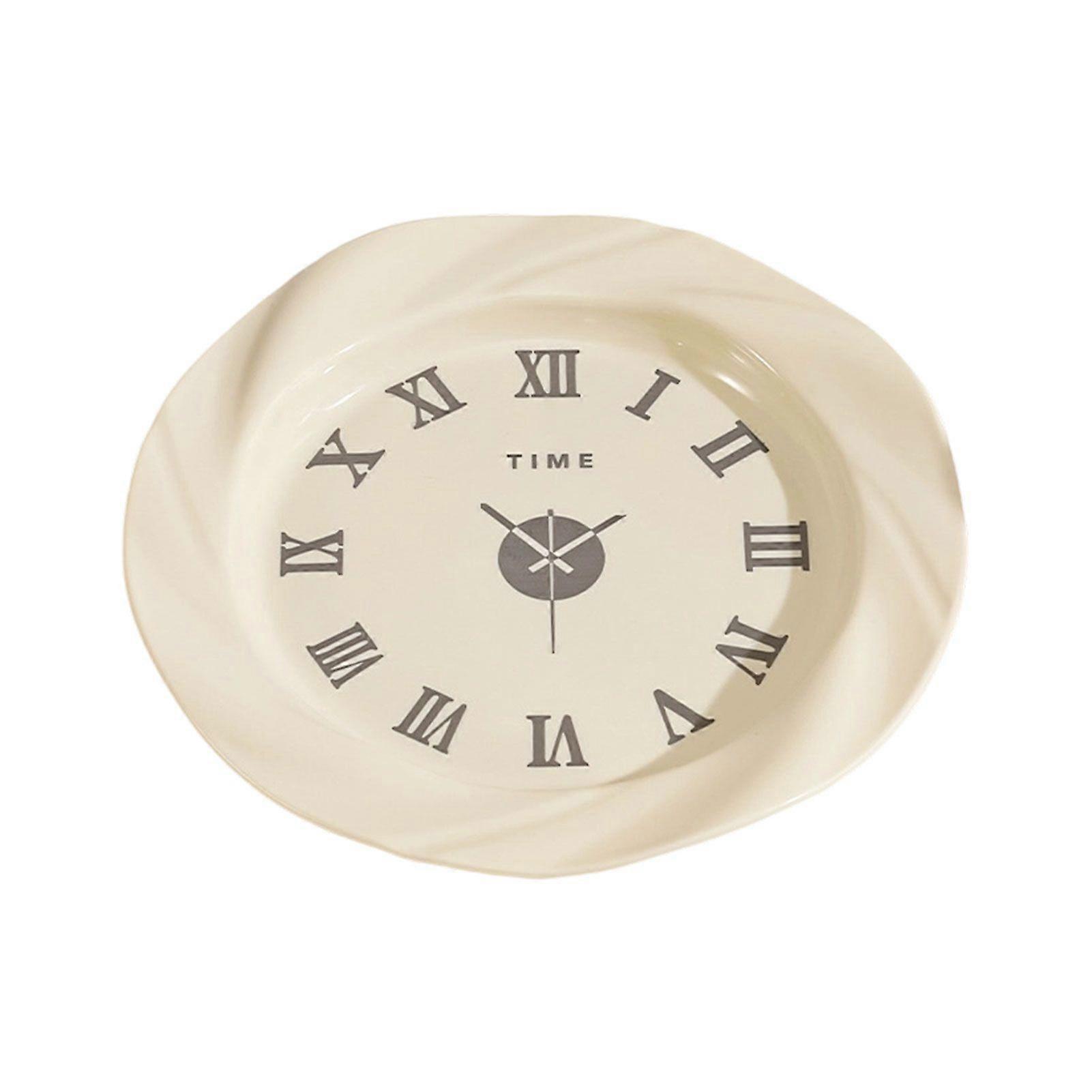 Round Small Serving Plate, Clock Pattern Appetizer Plate, Decorative Candy Fruit Dishes for Snacks Veggie Desserts Nuts Jikaixiang
