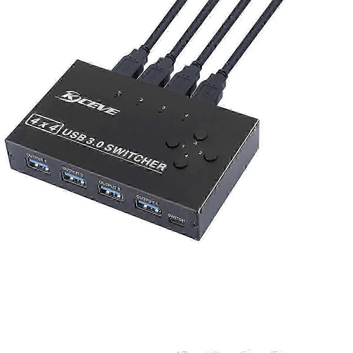 USB 3.0 Switcher KM Switch Selector 4 Computer Laptop PC