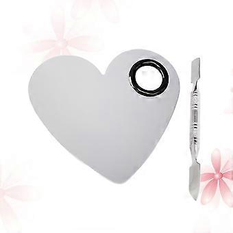 Trucco cosmetico con spatola strumento a forma di cuore Pallet alla moda in acciaio inossidabile Trucco Artista Appassionato Strumenti per la miscelazione del kit di tonalità per fondotinta