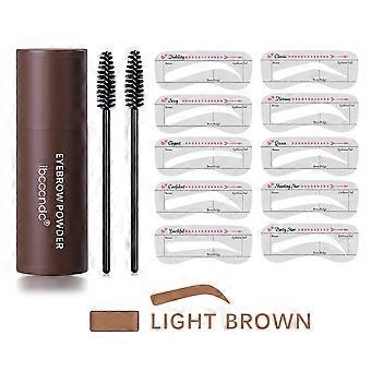Eyebrow Definer Powder Stamp Makeup With 10 Reusable Stencils Long Lasting Hairline Shadow Powder Hair Chalk Hair Fluffy Powder