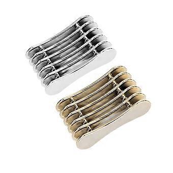 Nagelpinselhalter, gold-silber, Metall, Stiftständer für Maniküre, farbgenau, 2 Stück