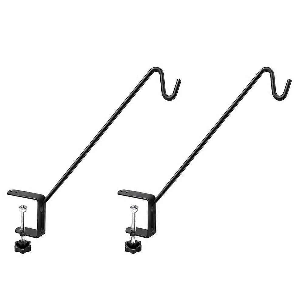 Deck Railing Plant Hanger 2 PCS, Deck Hooks for Railing Heavy Duty Solid Iron Shepherds Hook, for Deck Railing