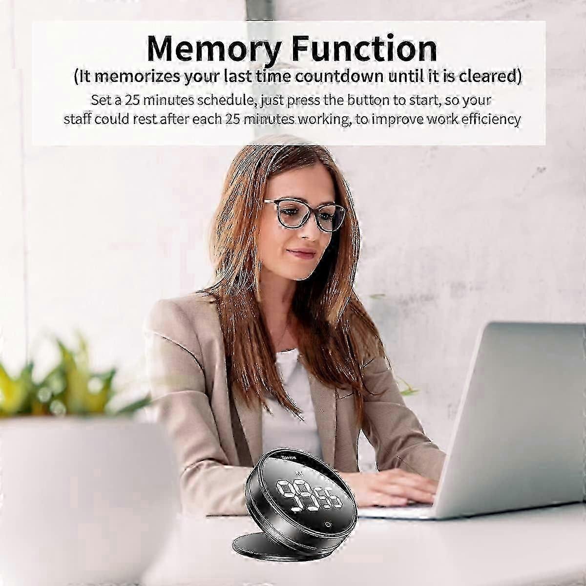 Kitchen Timer LED Digital Magnetic Countdown Timer, 3 Adjustable Volume Levels, Rotation Cont
