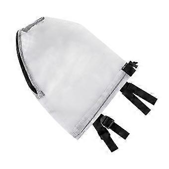 Dog Mesh Hood with Zippered Mouth, Breathable Protective Head Cover for Chewing and Licking Prevention, White L YTQ