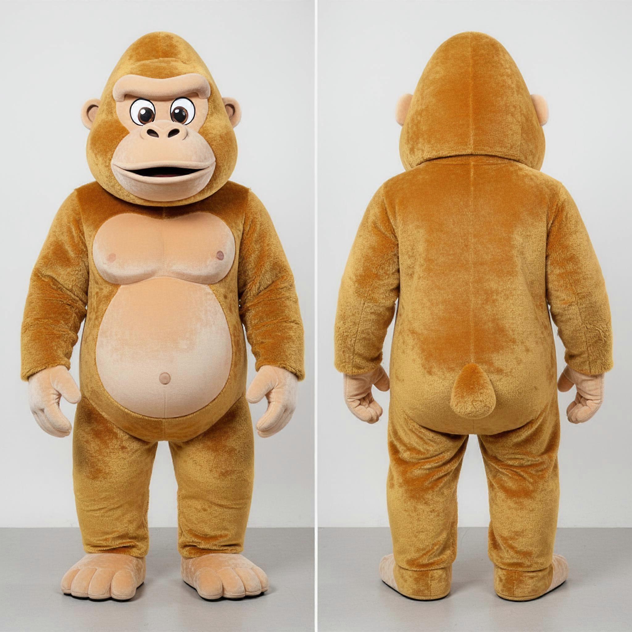 MASTICOT Golden Plush Cartoon Gorilla Mascot