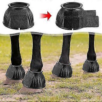 Horse Bell Boots Protect, Double Lock Horse Care Boots,Rubber Horse Boot No-Rub Bell Boots compatible with Horses Quick Wrap Hook L WXM