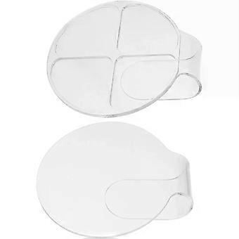 2pcs Acrylic Handheld round Makeup Mixing Plate for Cosmetics