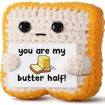 Hand Crocheted Toast Butter Half Plush