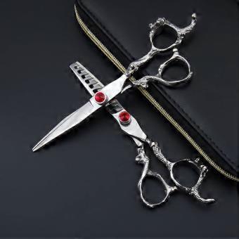Professional Hair Cutting Scissors 6.0 Inch Japanese Steel Barber Shears with Ergonomic Dragon Handle