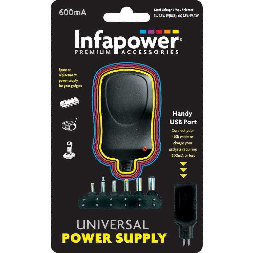 Infapower 600mA 7-Way AC/DC Universal Adaptor (P001)