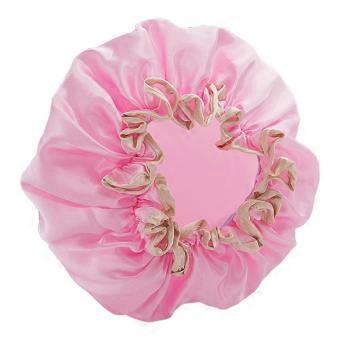 Waterproof Shower Cap Elastic Drawstring Double-Layer Water-Resistant Fabric Hair Protector Hair Care Bath Hat