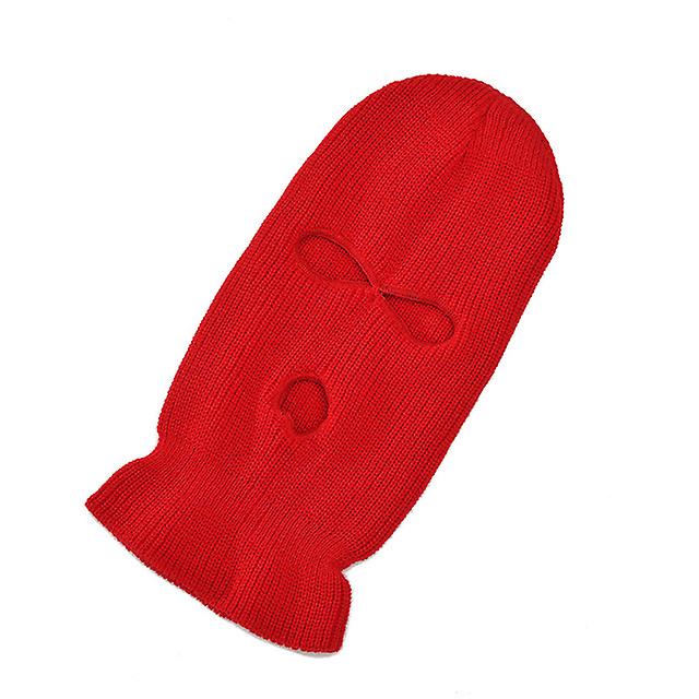 Full Face Cover Ski Mask Hat 3 Holes Balaclava Army Tactical Cs Windproof Knit Beanies Bonnet Winter Warm Unisex Caps