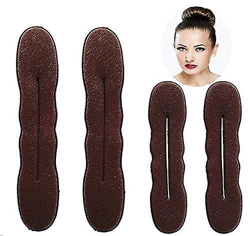Magic Hair Bun Maker 4 Pack (2 Small, 2 Large) Foam Sponge Buns Shaper Accessories Strong Flexible Reusable