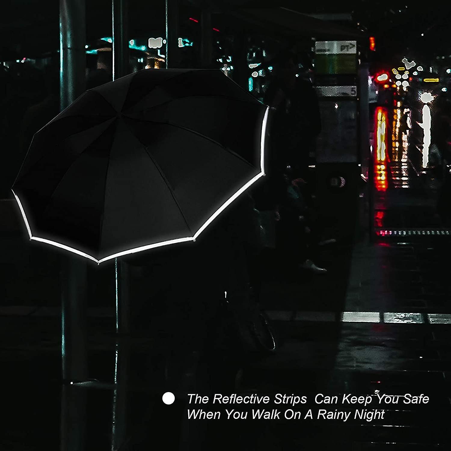 Windproof Reverse Umbrella Compact Upside Down Inverted Folding Umbrellas For Rain Car Travel Umbrella Automatic Open And Close For Women  Men