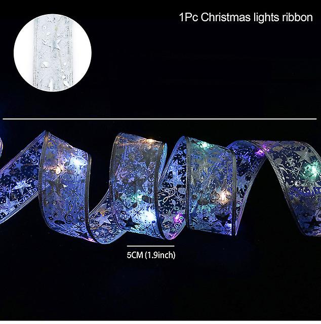 Ribbon Fairy Light Christmas Decoration Christmas Tree Ornaments For Home 2022 Bows String Lights Navidad Natal New Year 2023