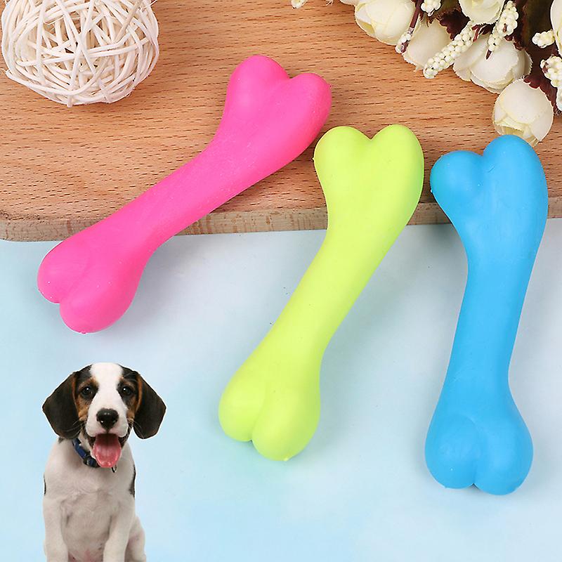 1pc Pet Dog Puppy Cat Rubber Dental Teeth Chew Bone Play Training Fetch Fun Toys