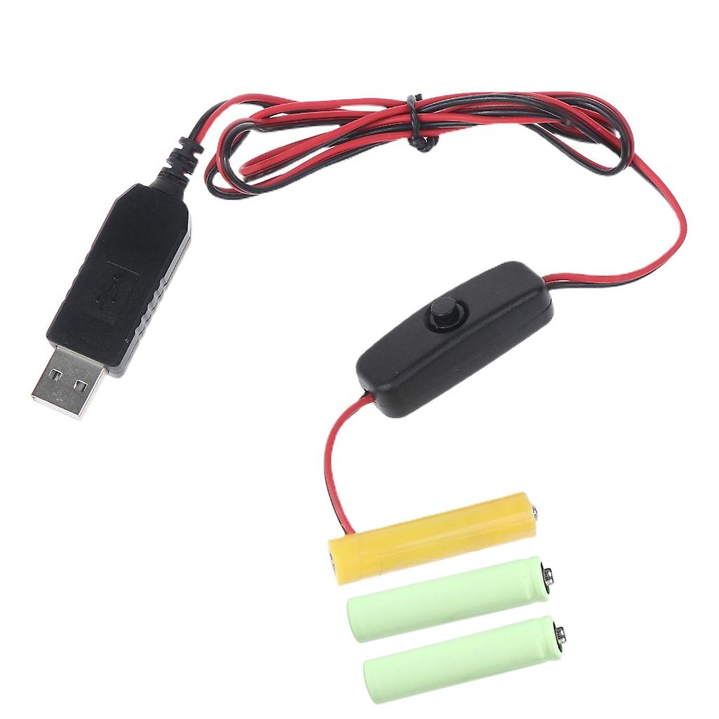 USB Power Supply Replace 3pc 1.5V AAA Battery for Clock Toy Light with Switch
