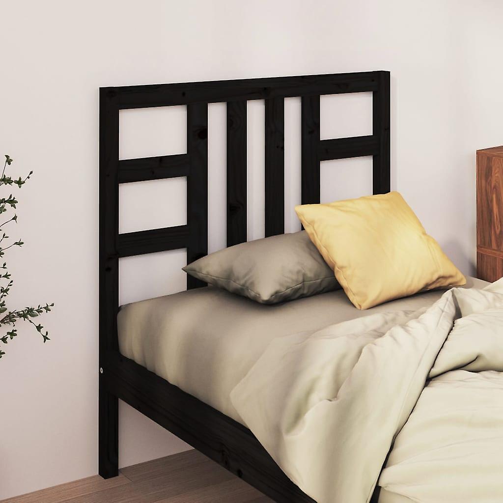 Headboard Black 81x4x100 cm Solid Pine Wood