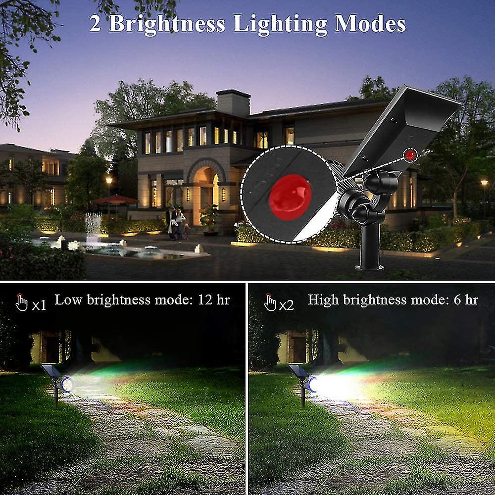 Solar Spotlights, 2-in-1 Colored Adjustable 4 Led Wall/ground Landscape ...