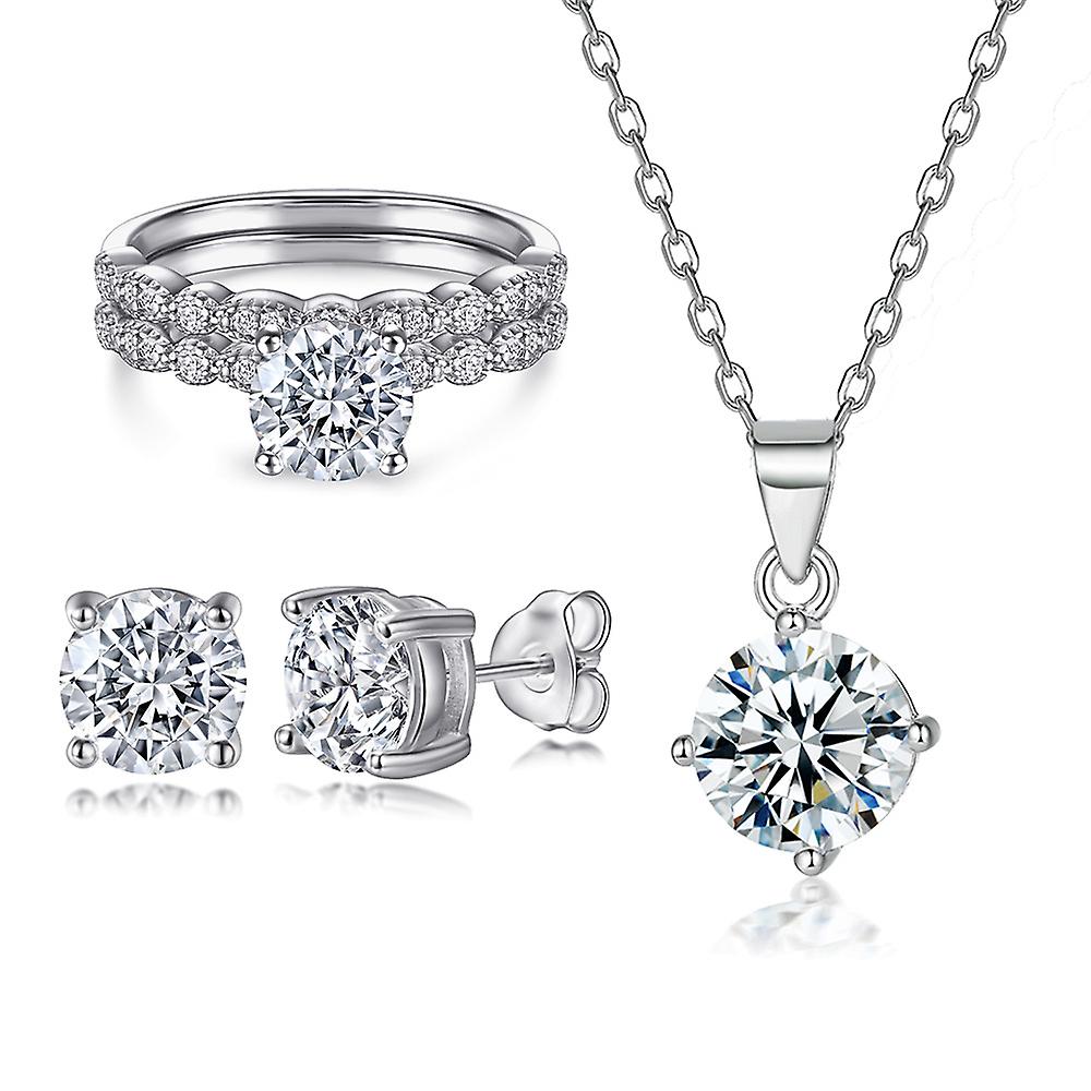 925 Sterling Silver Ring Set Ring Necklace Jewelry Set