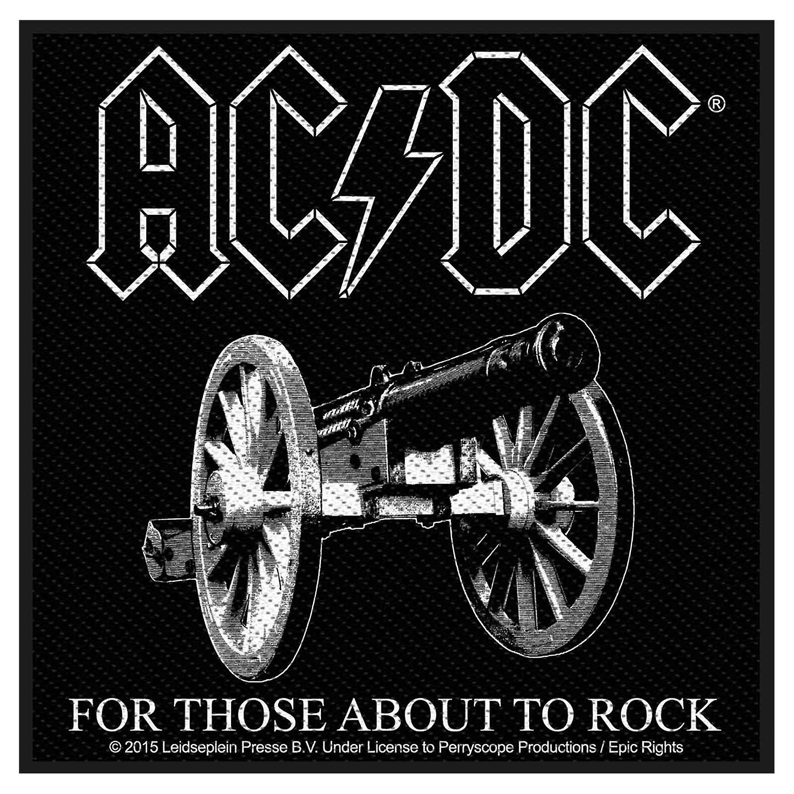AC/DC Patch For Those About To Rock Logo Official New Black Woven (10cm x 10cm)