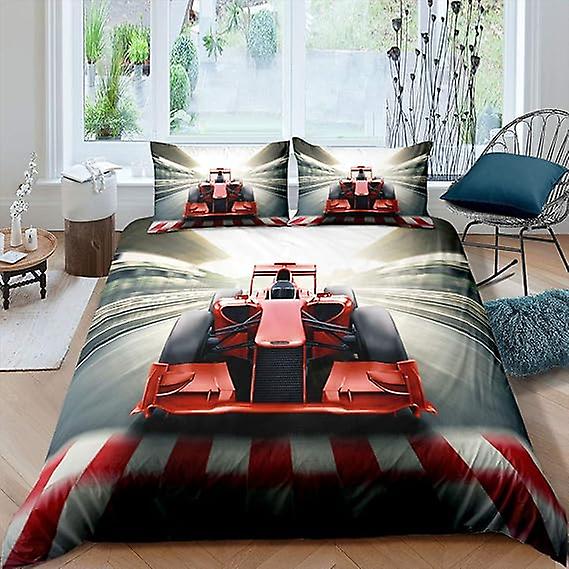 Racing Car Duvet Cover King Size Extreme Sports Theme Teen Boys
