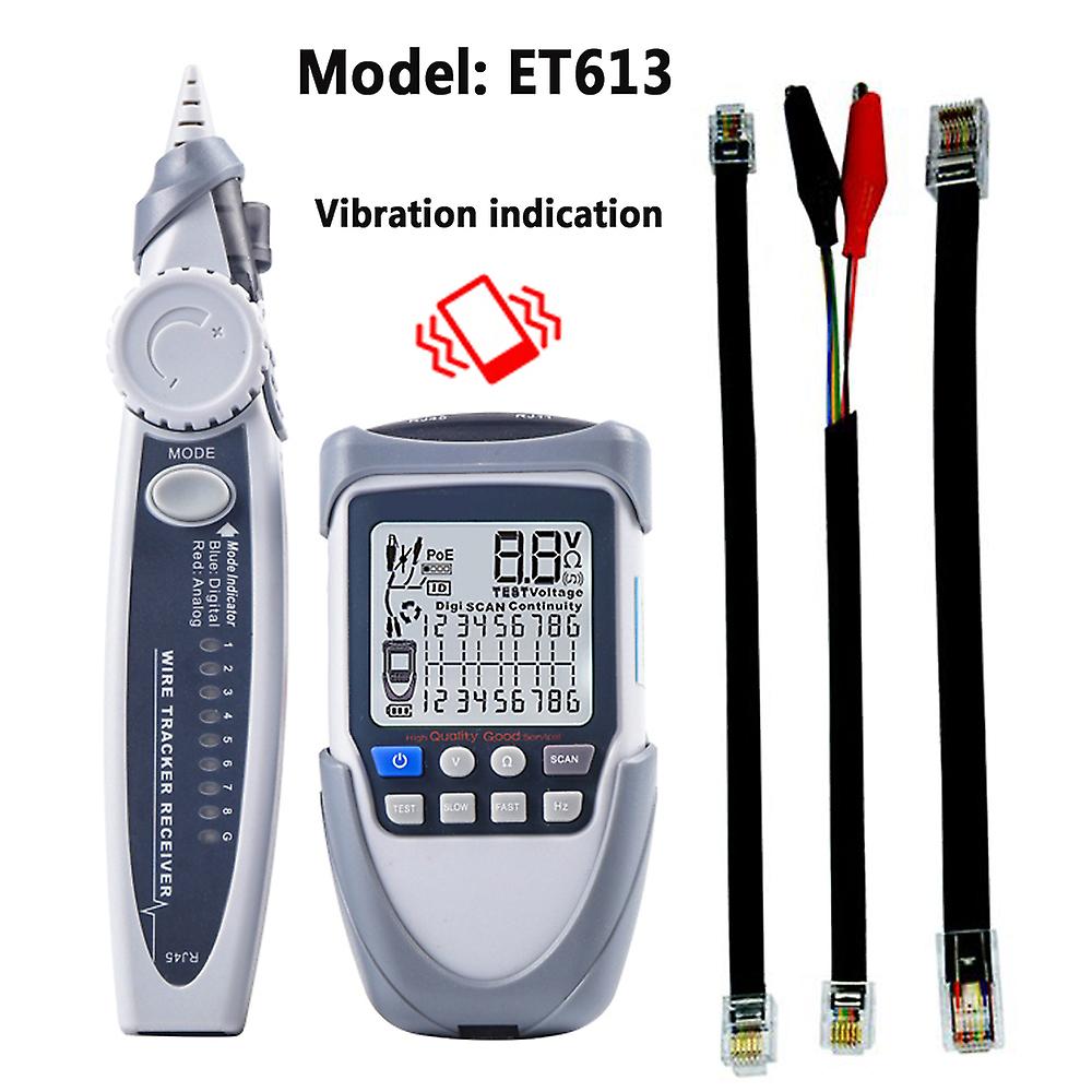 Handheld Network Cable Tester Lcd Large Screen Display Digital Wire Trackers Continuity Voltage Polarity Checking Poe Test Tools