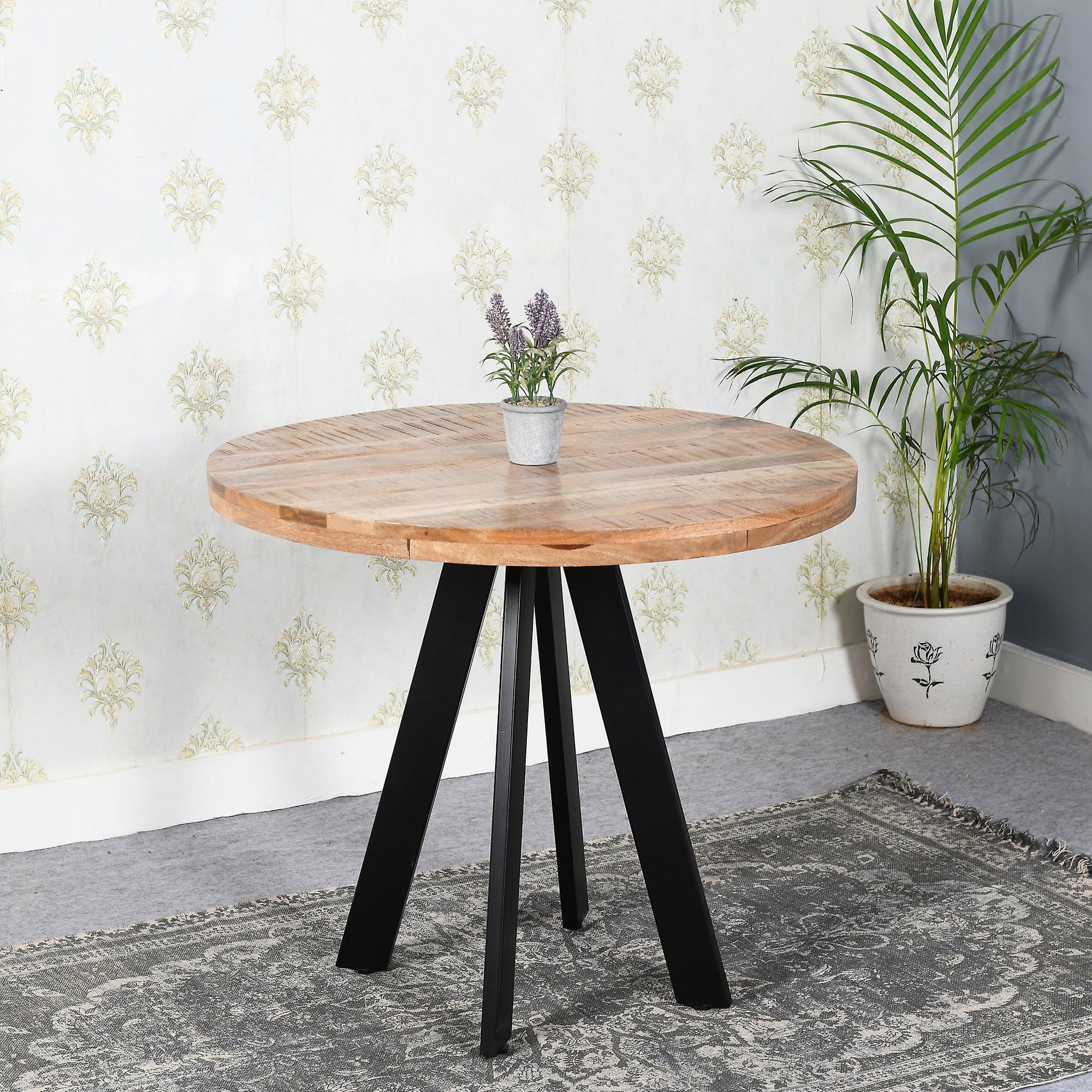 Micadoni Mango Wooden 4 Seater Round Dining Table