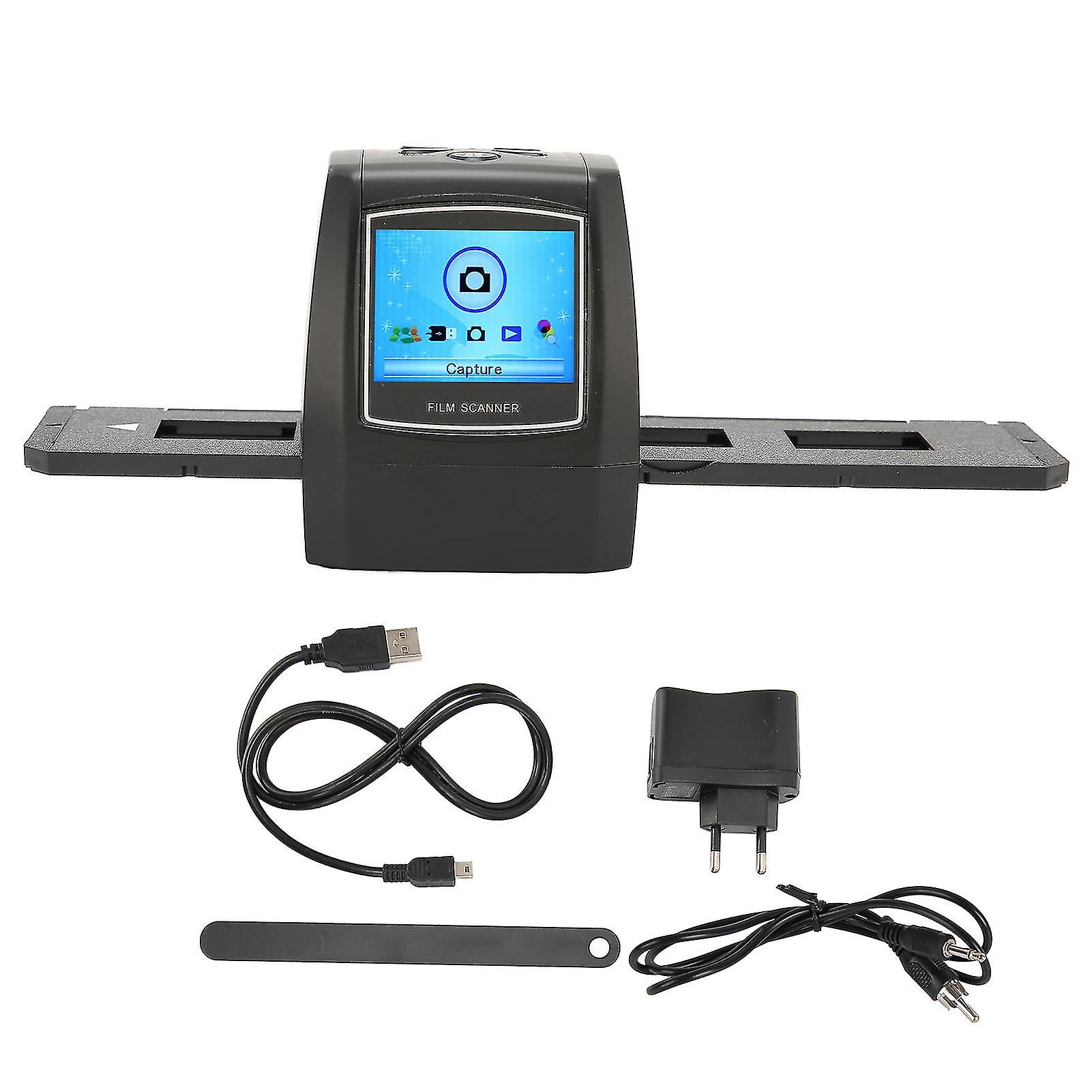 Film Scanner Small Portable Multifunction 2.4-inch LCD Screen Film Scanner for 35 mm 135 mm Slide Film Negative EU Plug 100‑240V
