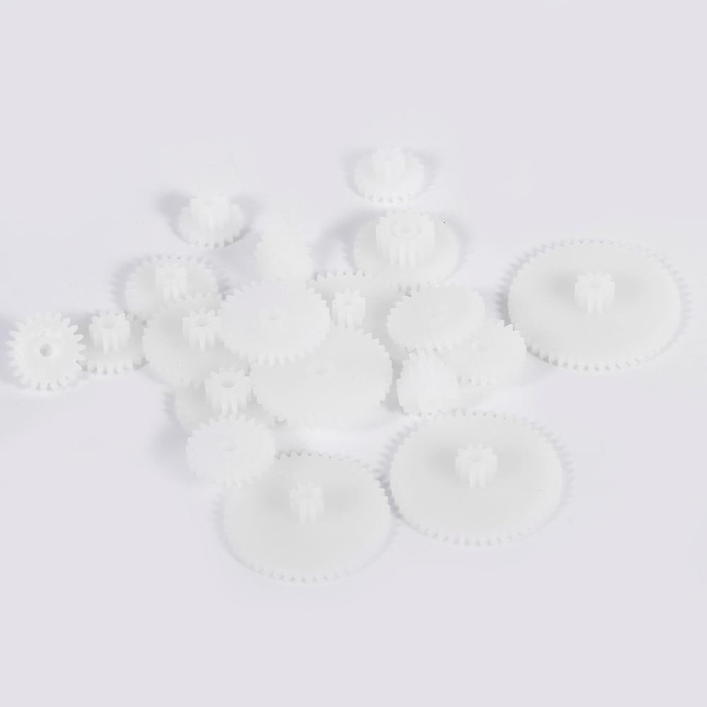 19PCS Plastic Gears Kits, Motor Gear Set Assembly for Robot Toy Automobile Cars DIY Kits Replacement Parts of Old or Broken Gears