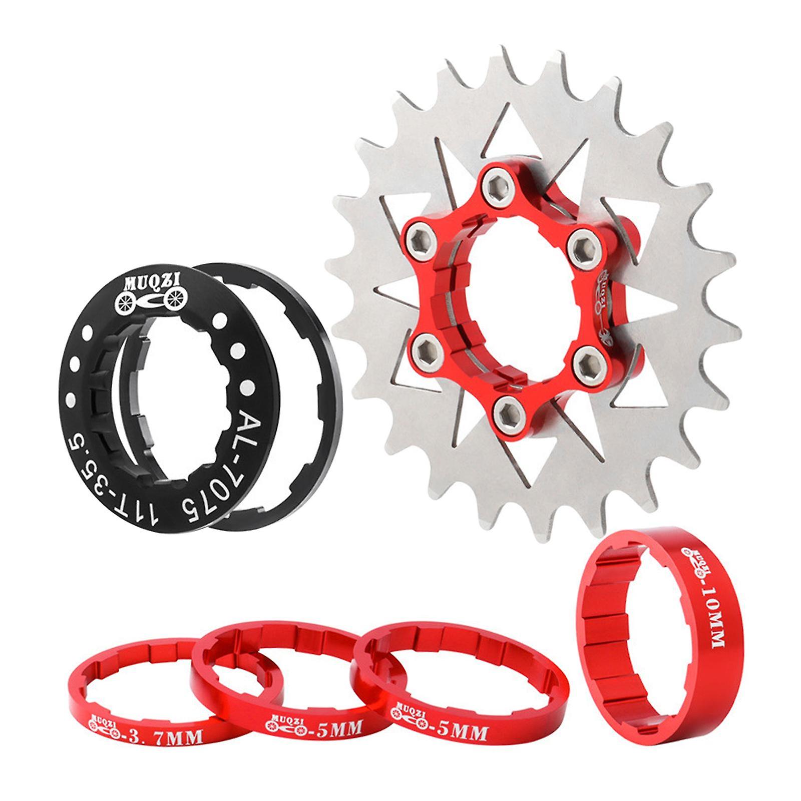 Single Speed Cassette Cog Fixed Gear Conversion Set for 7 to 10s Hubs Black