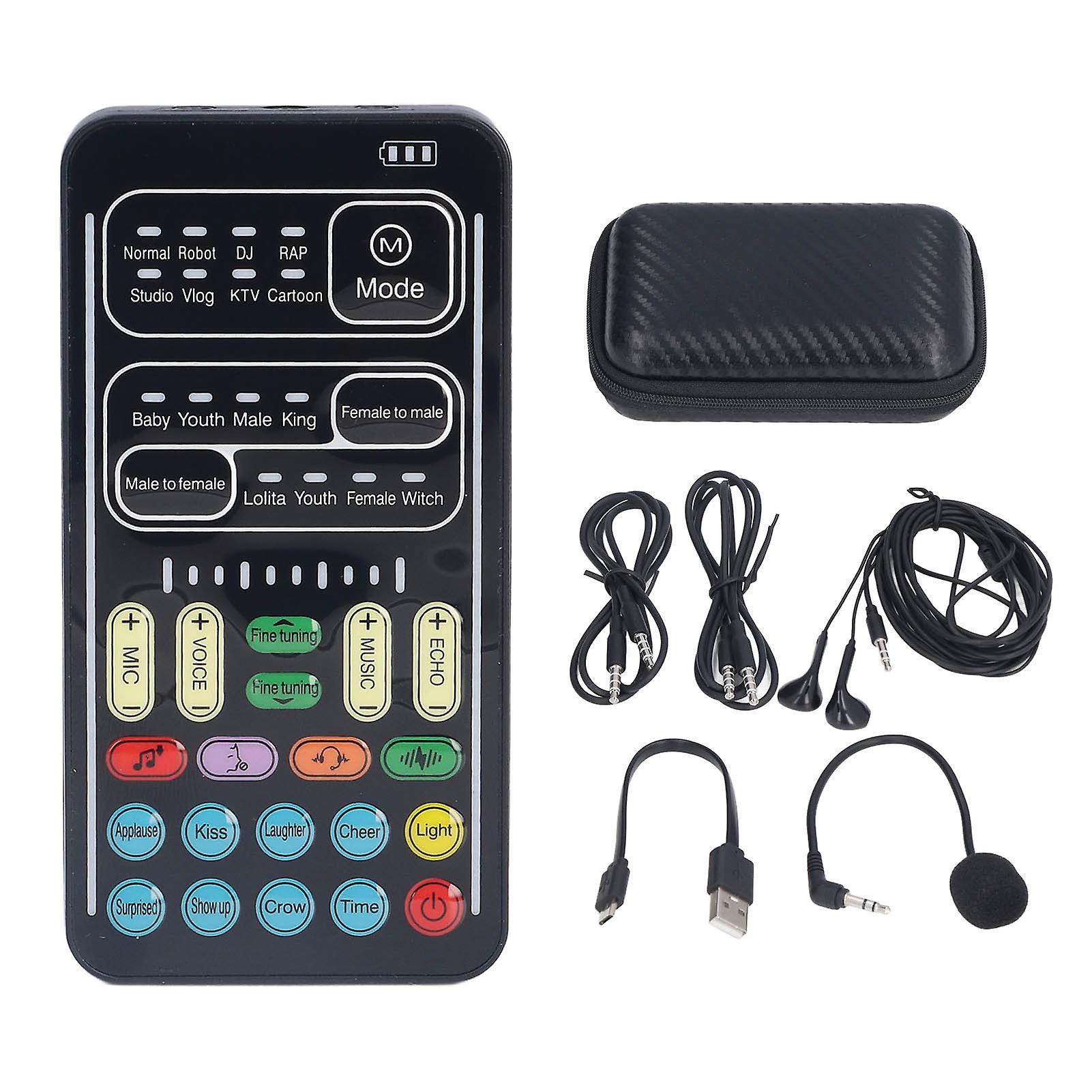 Sound Changer,I9 Voice Changer Set Recording Mini Sound Card Voice Changer Set Masterfully Created