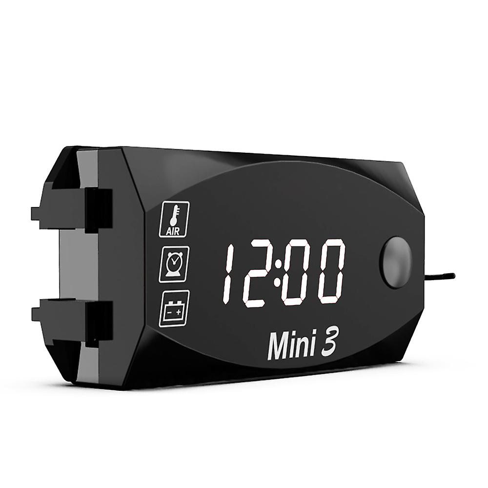 3 In 1 Motorcycle Meter Led Digital Time Clock Thermometer