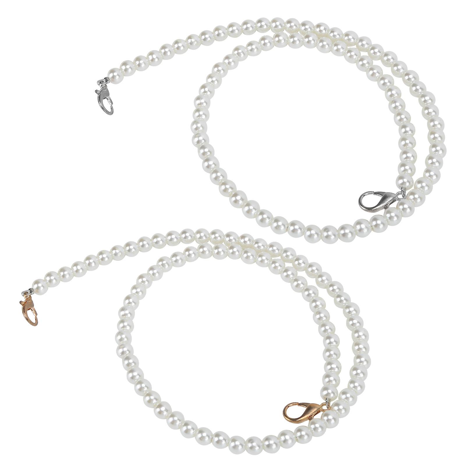 2pcs Silver Golden Bag Strap - Replaceable Purse Chain for Mobile Phones and Jewelry, 60 cm