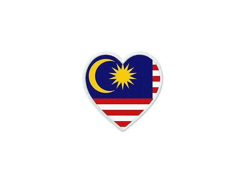 Patch badge ecusson prints thermocollant heart flag MY Malaysian