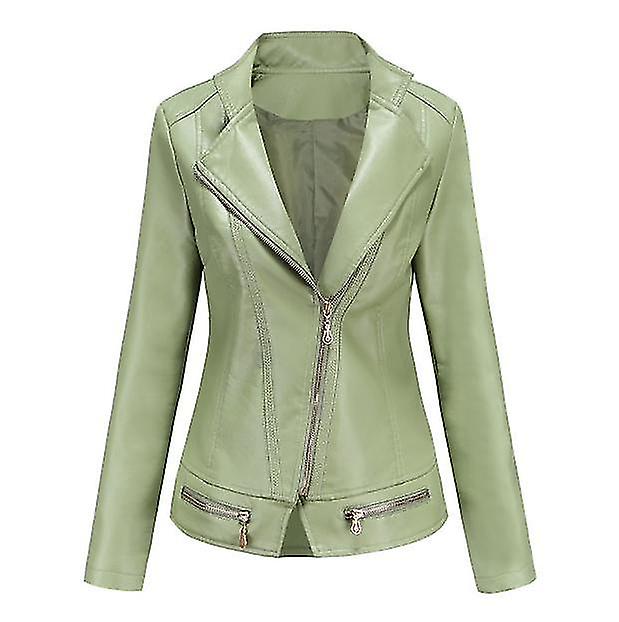 New Women's Pu Leather Thin Spring And Autumn Small Jacket Women's Jacket S-4xl 4 Colors To Choose From