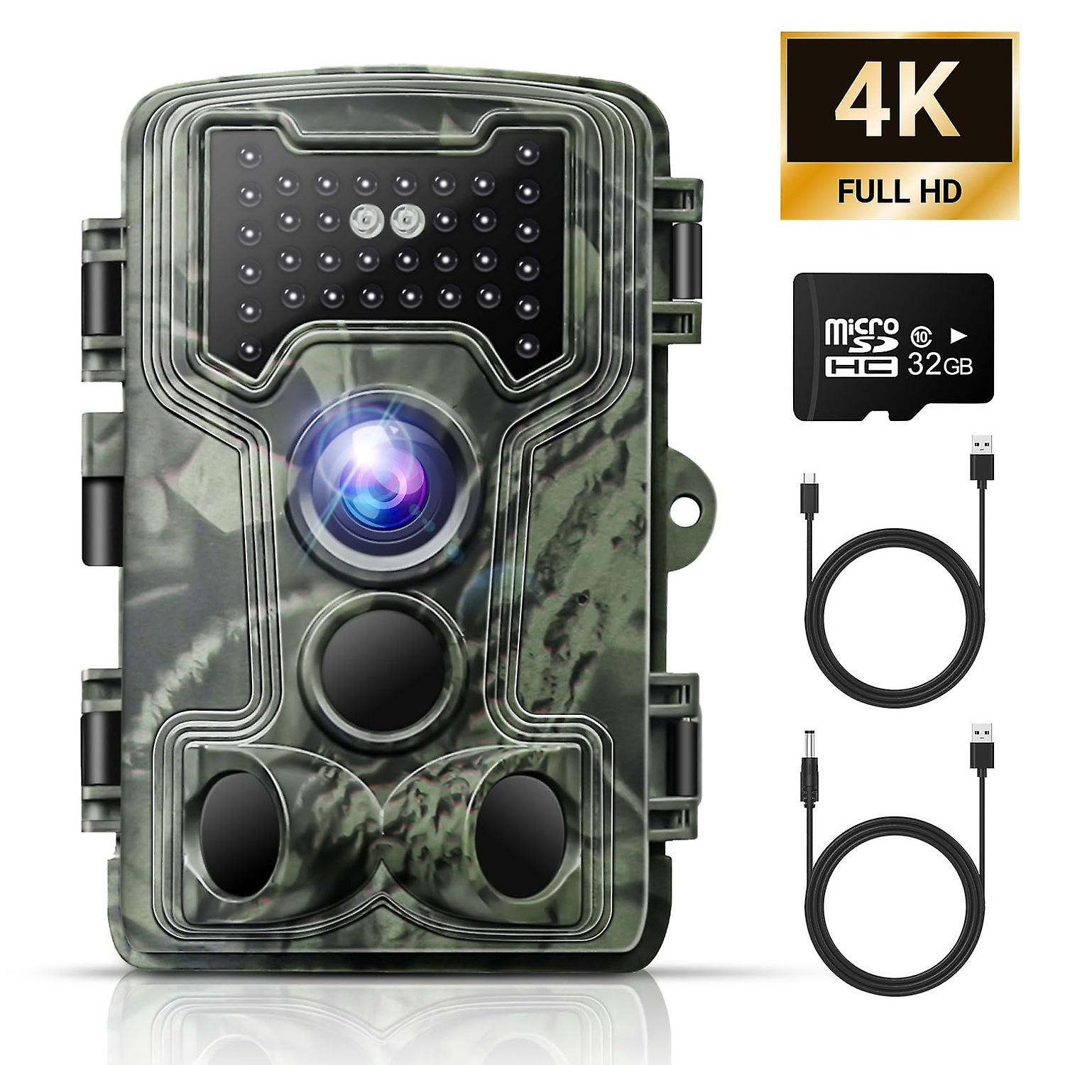Trail Camera, 4K 58MP Night Vision Camera, 0.1 Second Trigger 130° Wide Angle Lens, IP66 Waterproof 