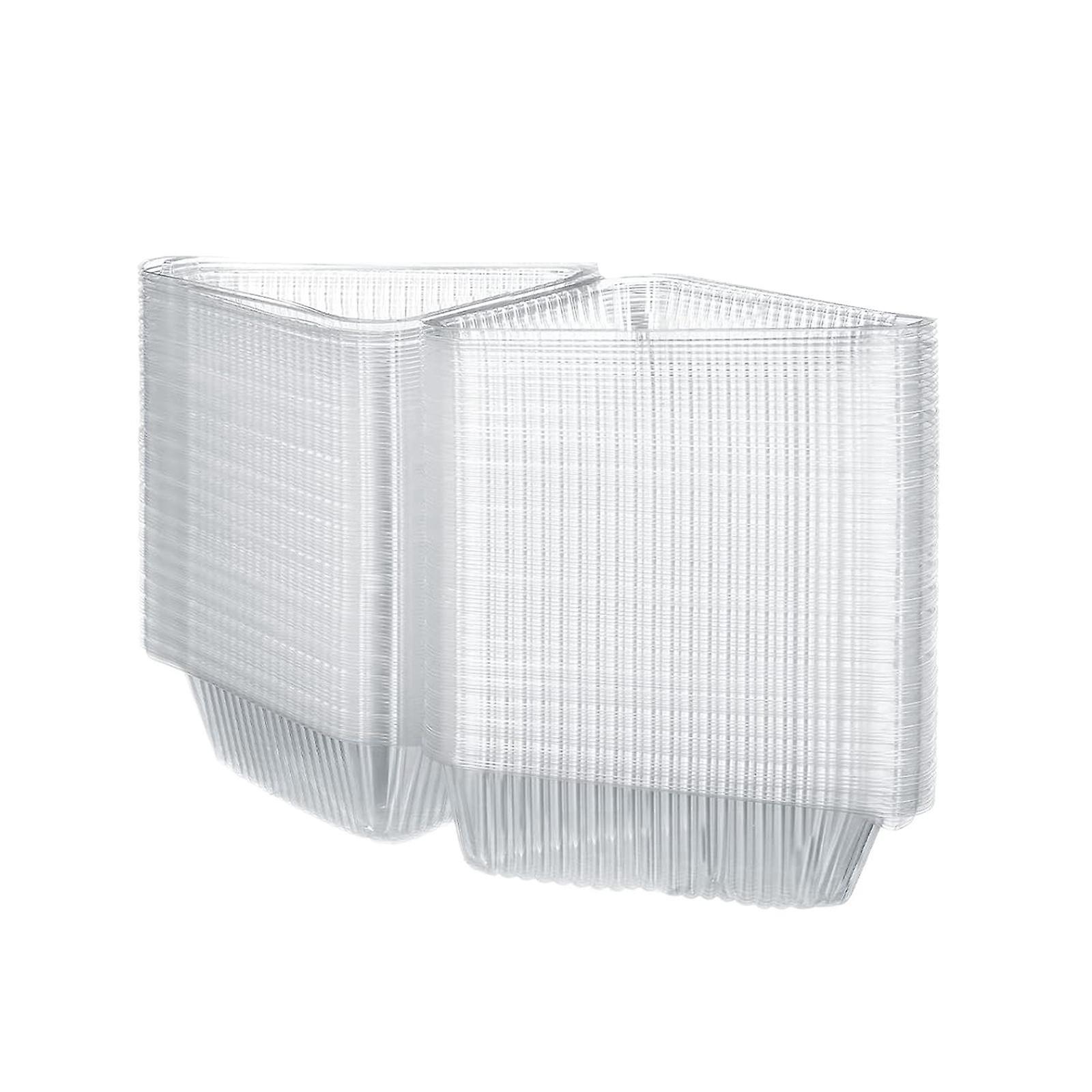 Cake Slice Containers with Lid Hinged Lid Cake Container for Pie 100pcs