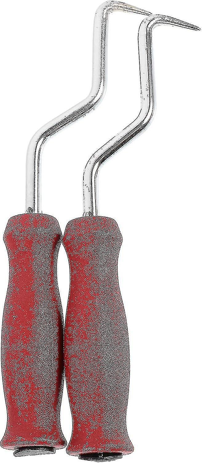 2pcs Rebar Wire Tools Curved Rebar Hooks With Ergonomic Rubber Handle Metal Wire Twisting Supplies - Ya