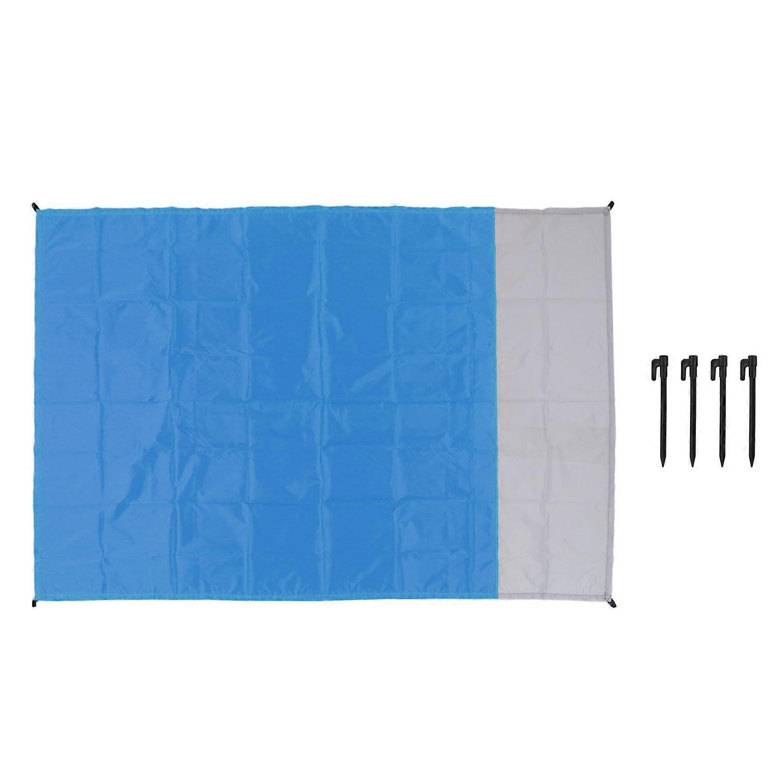 Beach Blanket Waterproof Portable Polyester Fabric Folding Picnic Mat For Outdoor Camping Picnic Dark Blue Gray