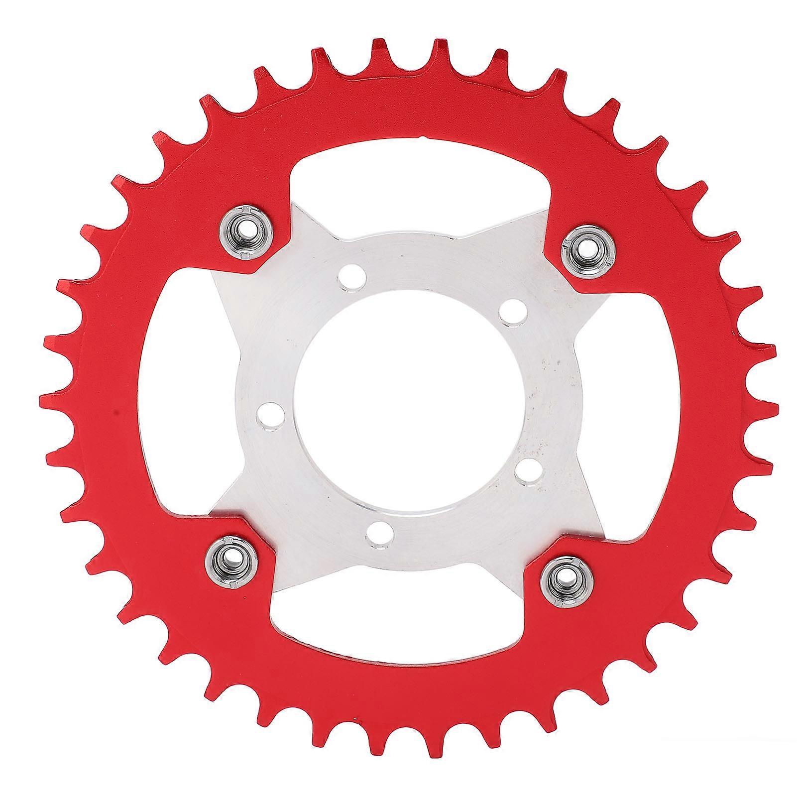 38T Chainring Conversion Kit 104BCD Electric Bike Chainring and Adapter 38T Aluminum Alloy CNC Cutting For Bafang Central Drive Motor BBS01 Red